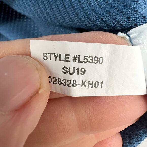 J Crew Polo Shirt Womens Sze S Blue Textured Knit Short Sleeve Classic Collared - Picture 7 of 8